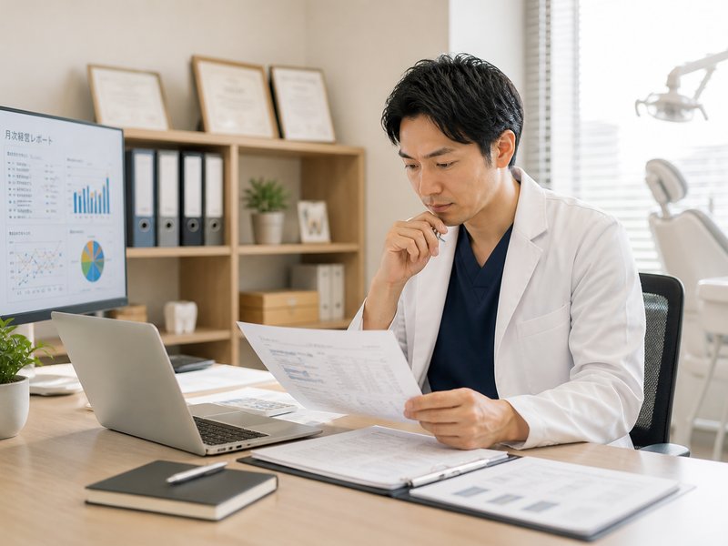 書類を見ながら現状を見直している医療者
